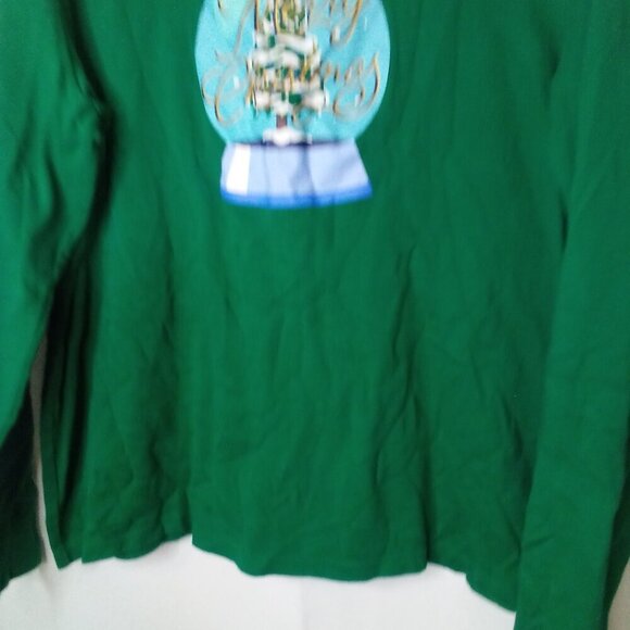 Kim Rogers Shirt Women XL Long Sleeve Merry Christmas Tree Green - Picture 7 of 14